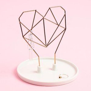 Imm Living Coxet Wire Heart Ceramic Jewelry Holder